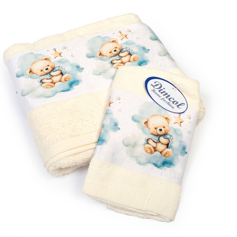 Βρεφικές Πετσέτες (Σετ 2τμχ) Dimcol Bear 303 Ecru