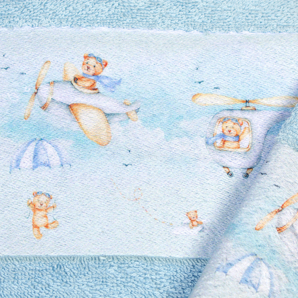 Παιδικές Πετσέτες (Σετ 2τμχ) Dimcol Helicopter 305 Sky Blue