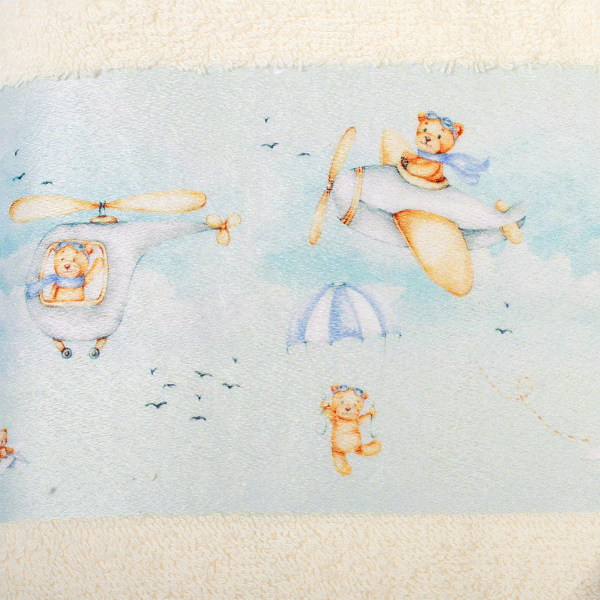 Βρεφικές Πετσέτες (Σετ 2τμχ) Dimcol Helicopter 307 Ecru