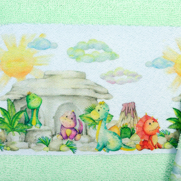 Βρεφικές Πετσέτες (Σετ 2τμχ) Dimcol Dinosaurs 313 Mint
