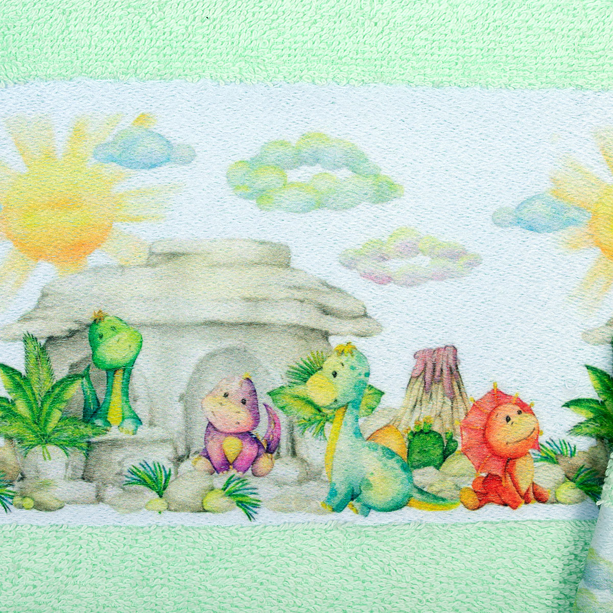 Παιδικές Πετσέτες (Σετ 2Τμχ) Dimcol Dinosaurs 313 Mint Home Βρεφικά Προίκα Μωρού - Βρεφικές Spitishop