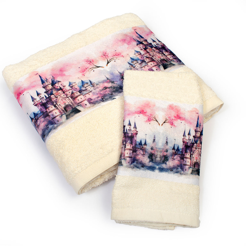 Βρεφικές Πετσέτες (Σετ 2τμχ) Dimcol Fairytale Castle 327 Ecru