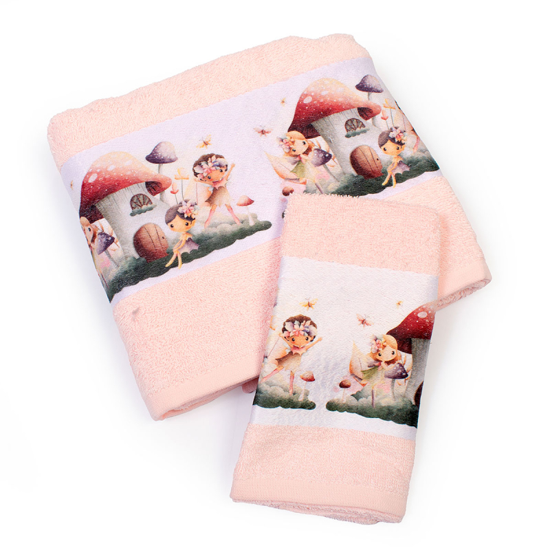 Βρεφικές Πετσέτες (Σετ 2τμχ) Dimcol Fairies 330 Pink