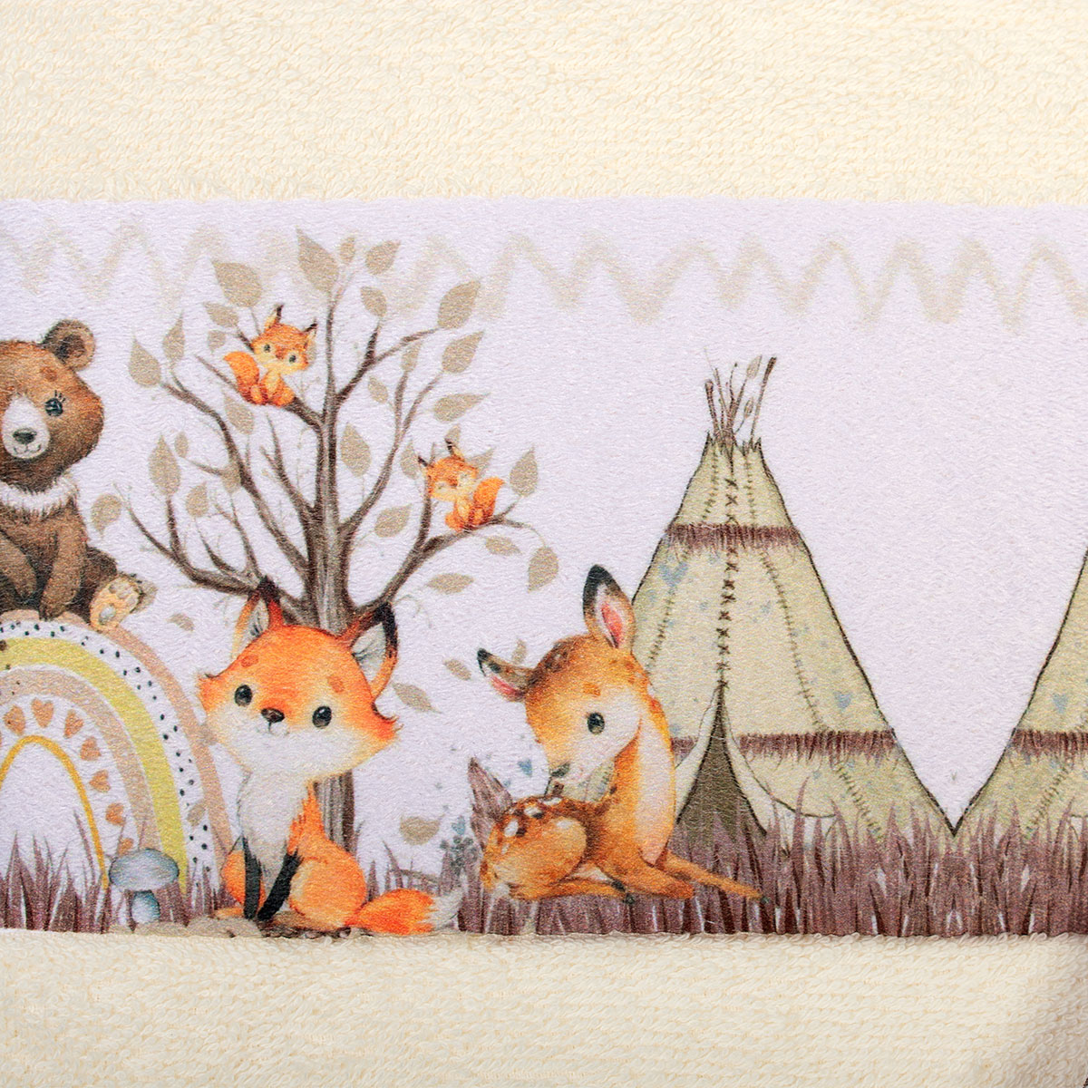 Παιδικές Πετσέτες (Σετ 2Τμχ) Dimcol Forest Animals 336 Ecru Home Βρεφικά Προίκα Μωρού - Βρεφικές Spitishop