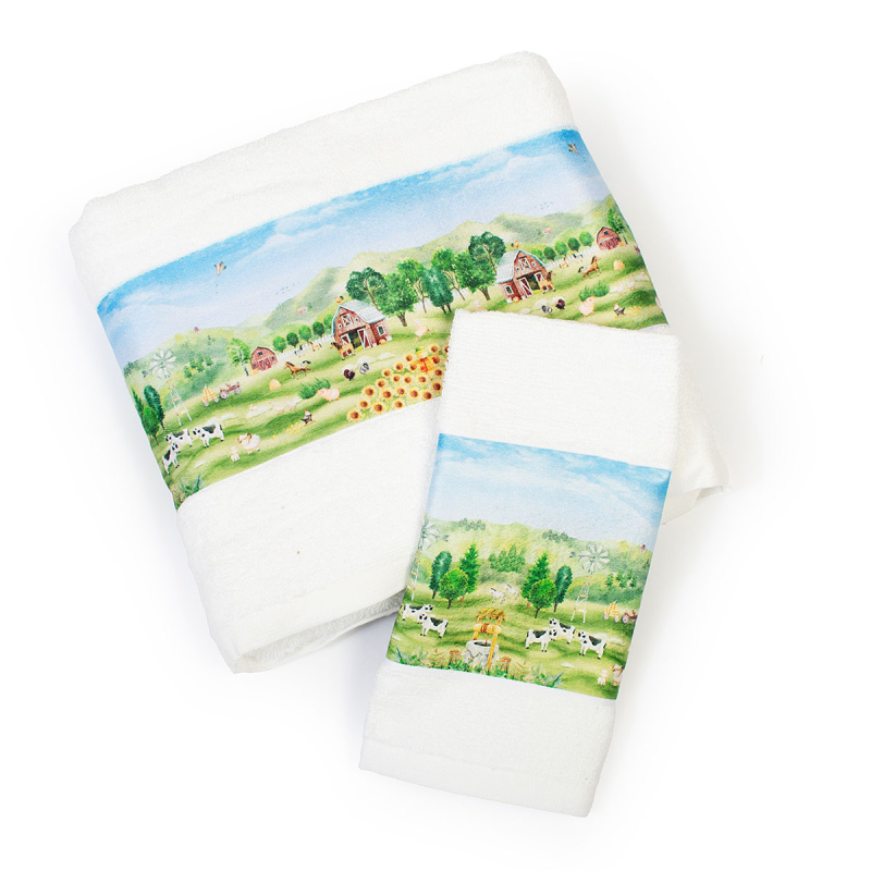 Βρεφικές Πετσέτες (Σετ 2τμχ) Dimcol Farm 340 White