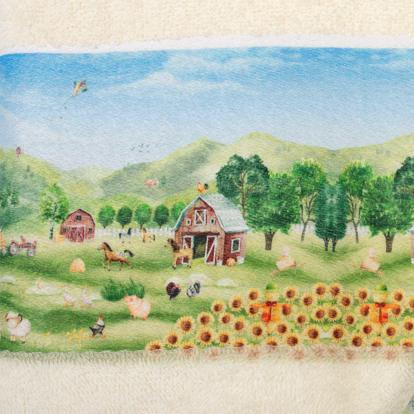 Βρεφικές Πετσέτες (Σετ 2τμχ) Dimcol Farm 341 Ecru