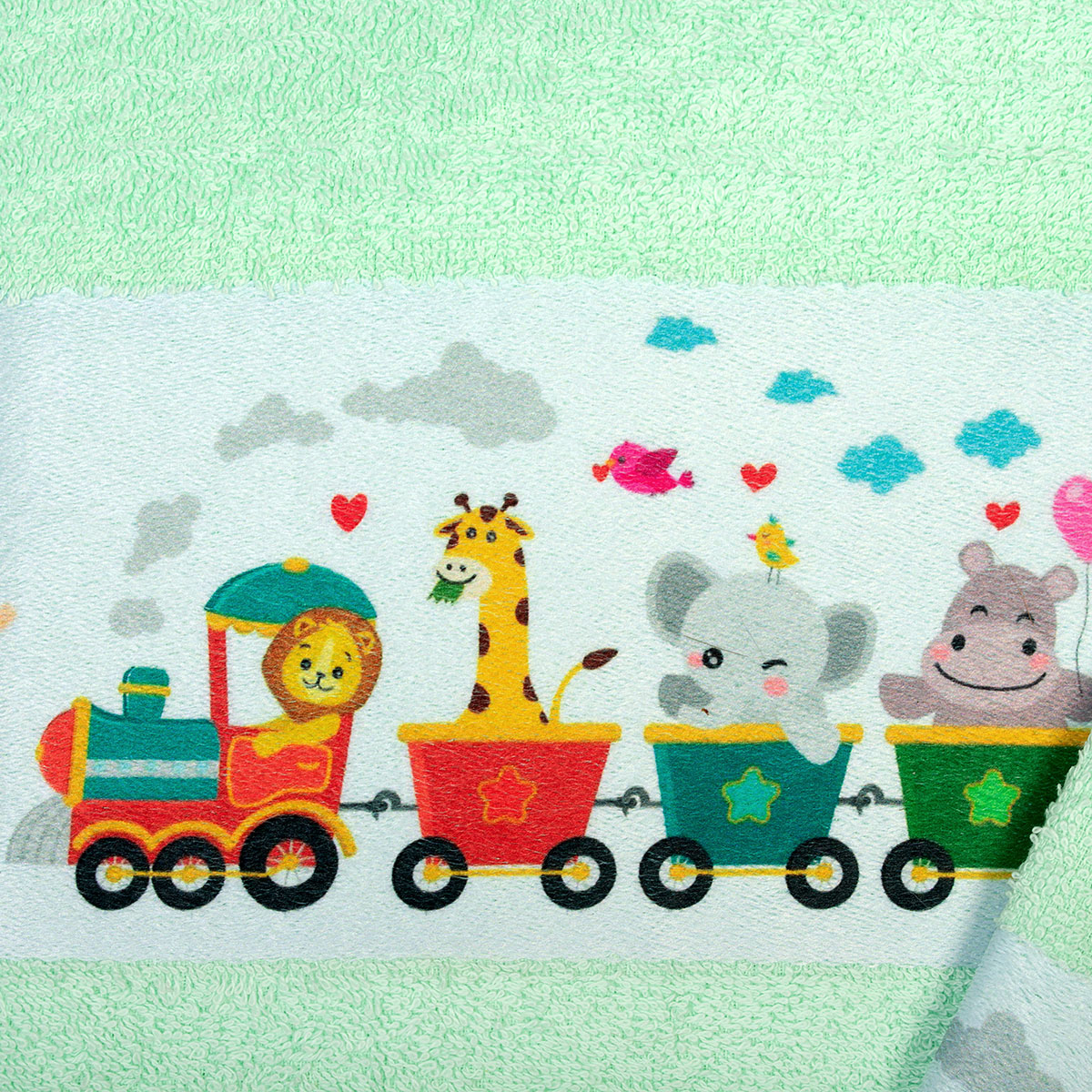 Παιδικές Πετσέτες (Σετ 2Τμχ) Dimcol Train 348 Mint Home Βρεφικά Προίκα Μωρού - Βρεφικές Spitishop