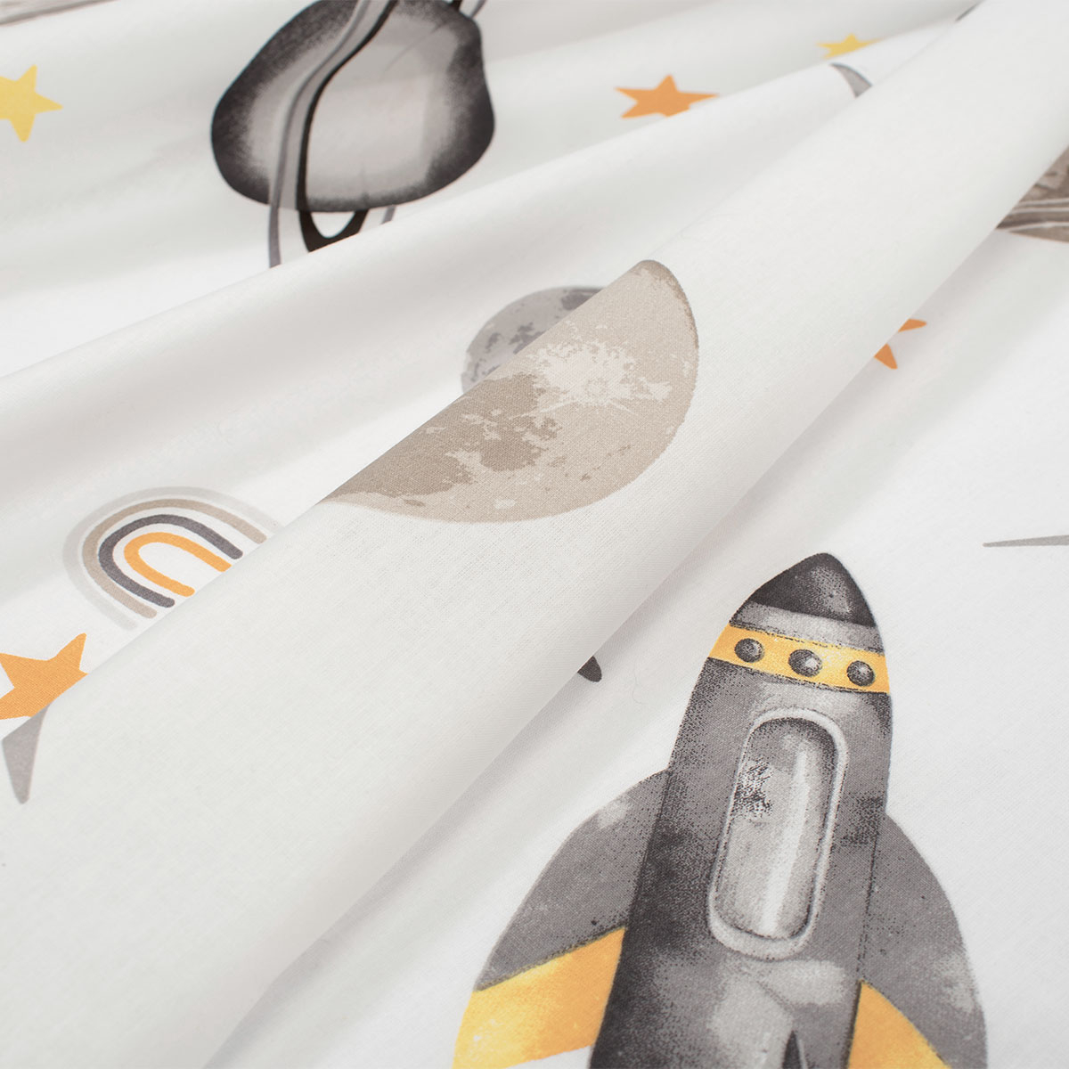 Παπλωματοθήκη Μονή (160X240) Dimcol Space Mission 183 White - Grey Home Παιδικά Λευκά Είδη Παπλωματοθήκες Παιδικές Spitishop