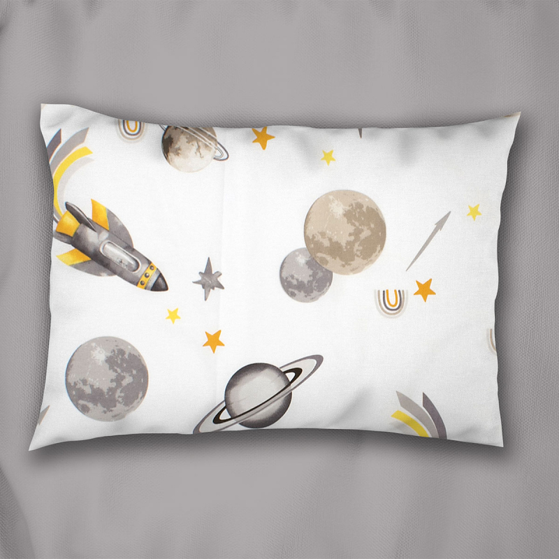 Παιδική Μαξιλαροθήκη (50x70) Dimcol Space Mission 183 White - Grey