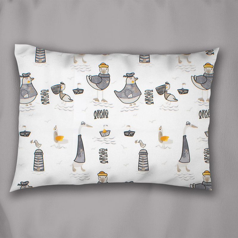 Παιδική Μαξιλαροθήκη (50x70) Dimcol Seabirds 578 White - Grey