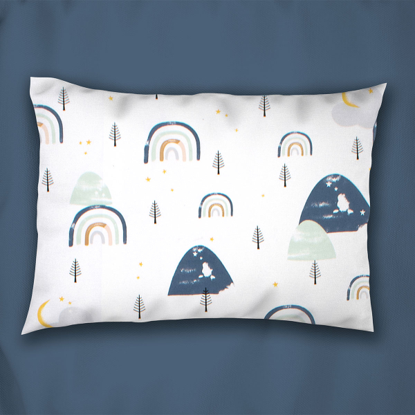 Σεντόνια Μονά (Σετ 3τμχ) Dimcol Rainbow 574 White - Blue