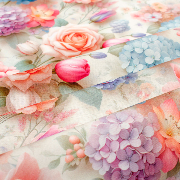 Αλέκιαστο Τραπεζομάντηλο (140x180) Dimcol Ορτανσίες 464 Multi