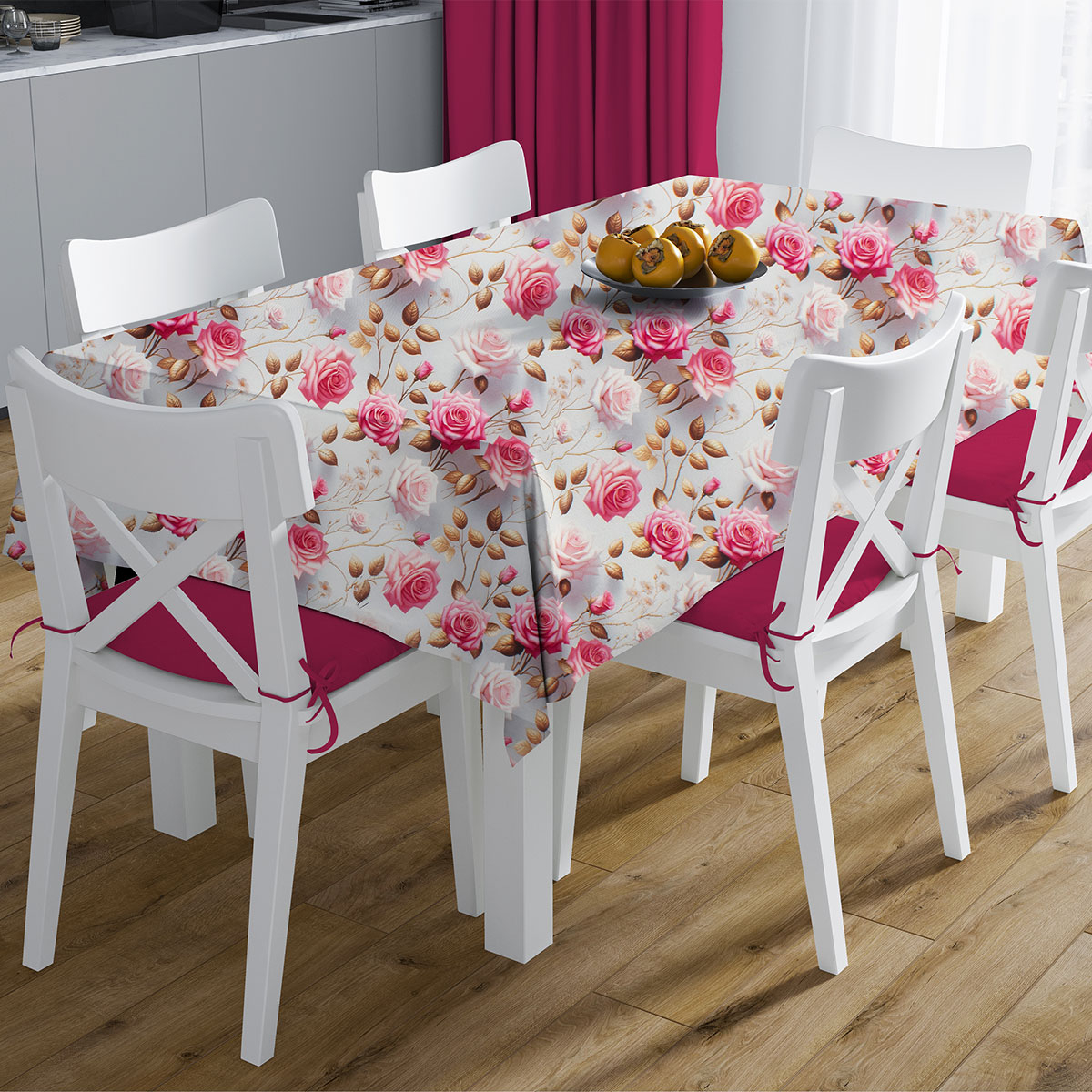 Αλέκιαστο Καρέ (90X90) Dimcol Roses 465 Grey - Pink Home Λευκά Είδη Σαλονιού Κουζίνας & Spitishop
