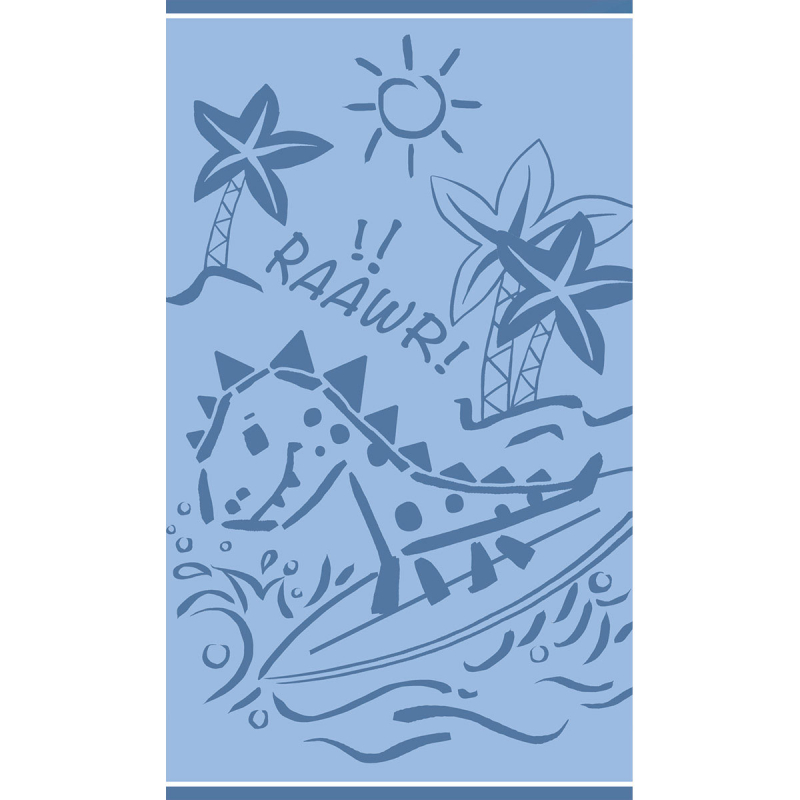 Παιδική Πετσέτα Θαλάσσης (70x120) Melinen Dinosaur Surfer Blue