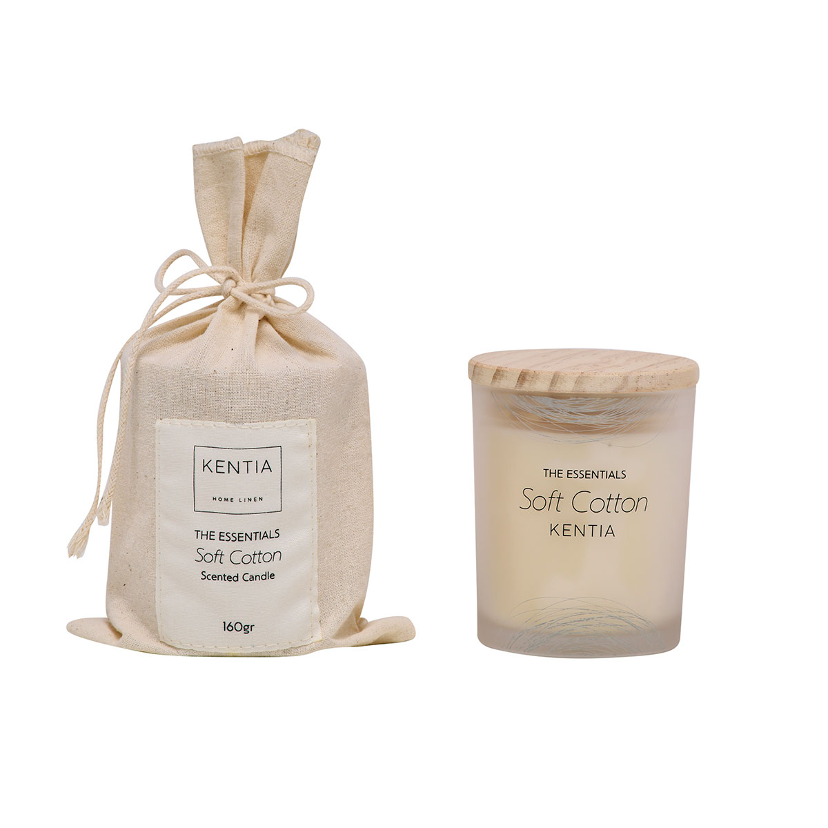 Κερί Αρωματικό 160Gr Kentia Sense 25 Soft Cotton Home Διακόσμηση Αρωματικά Χώρου - Diffuser Spitishop