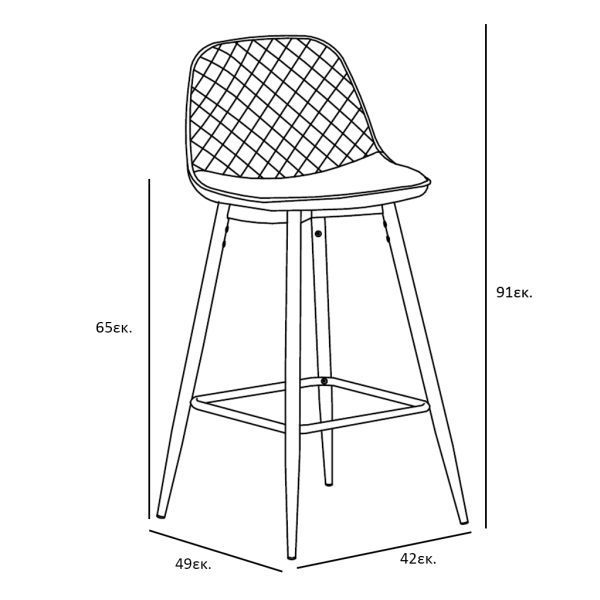 Σκαμπό Μπαρ Με Πλάτη (42x49x91) Spitishop Scott Camel