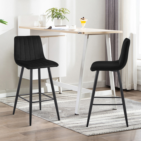 Σκαμπό Μπαρ Με Πλάτη (51x42x93) Spitishop Stella Black