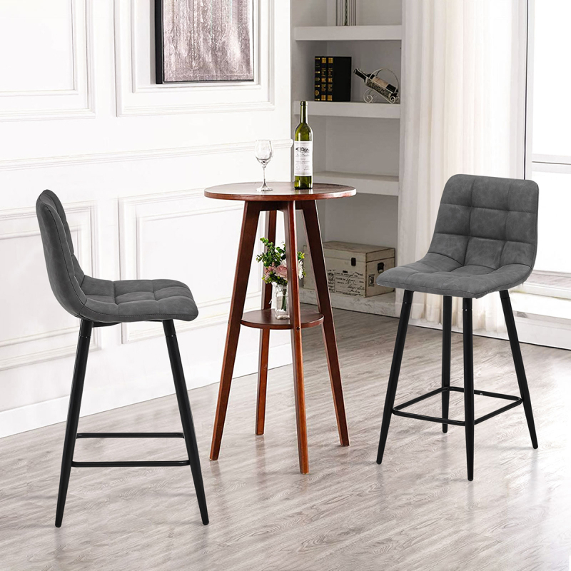 Σκαμπό Μπαρ Με Πλάτη (51x42x93) Spitishop Tina Grey