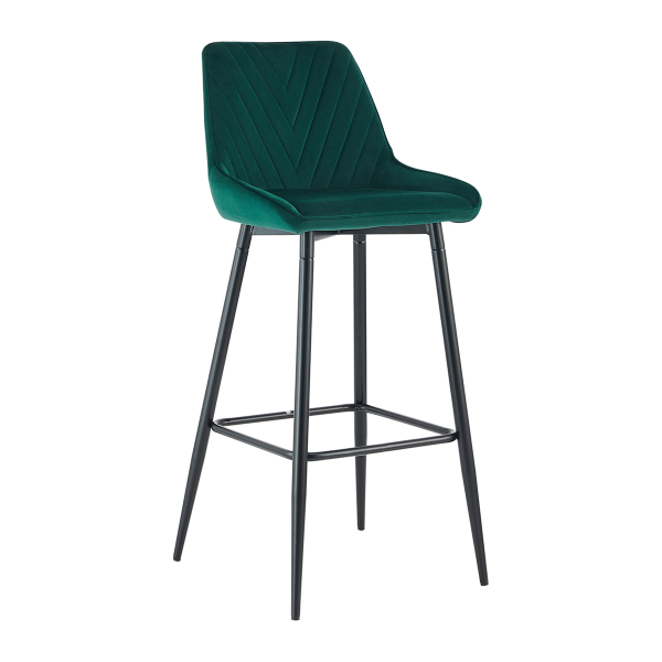 Σκαμπό Μπαρ Με Πλάτη (50.5x46x104) Spitishop Elio Green