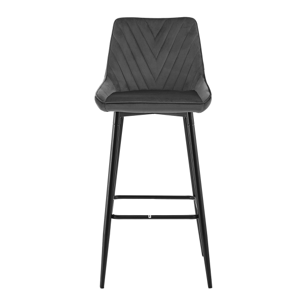 Σκαμπό Μπαρ Με Πλάτη (50.5x46x104) Spitishop Elio Grey