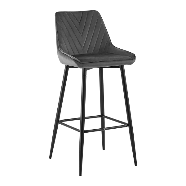 Σκαμπό Μπαρ Με Πλάτη (50.5x46x104) Spitishop Elio Grey