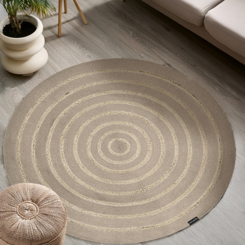 Στρογγυλό Χαλί Καλοκαιρινό (Φ150) Guy Laroche Maya Taupe