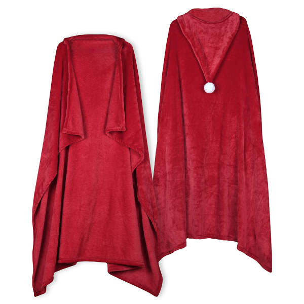 Χριστουγεννιάτικη Κουβέρτα Fleece Με Κουκούλα (110X150) S-F Edgard Rouge P2D337003