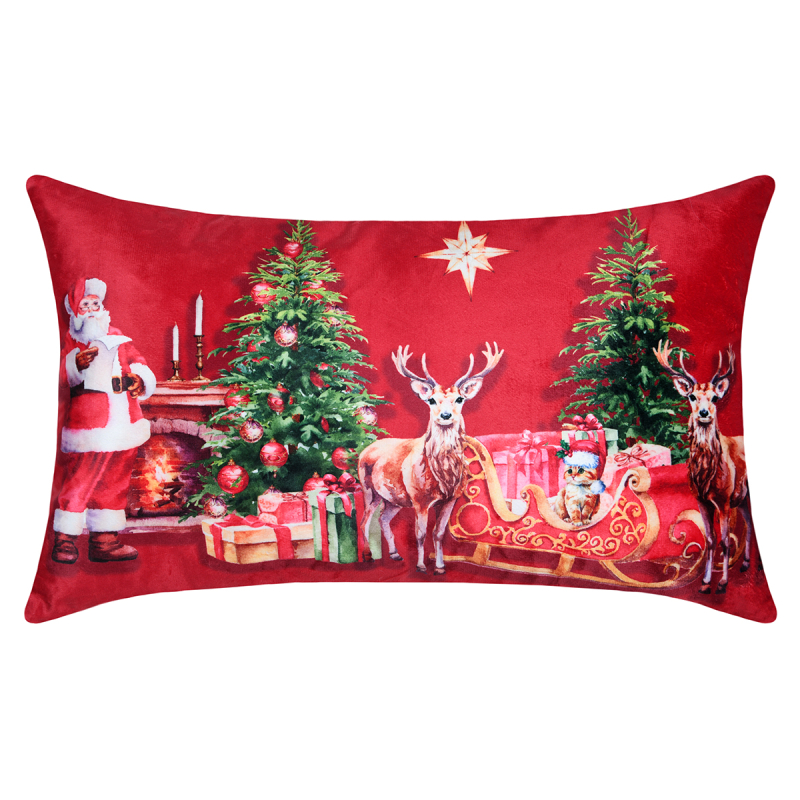 Χριστουγεννιάτικο Μαξιλάρι Βελουτέ (30X50) S-F Noel Rouge C3D834001