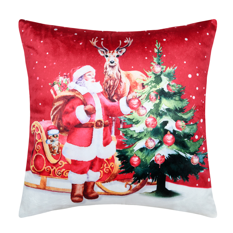 Χριστουγεννιάτικο Μαξιλάρι Βελουτέ (40X40) S-F Noel Rouge C0D834001