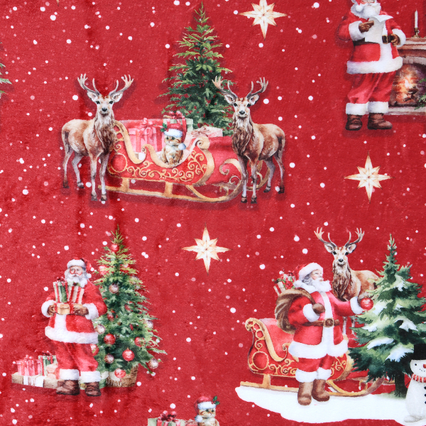 Χριστουγεννιάτικη Κουβέρτα Καναπέ (130x160) S-F Noel Rouge P2D834001