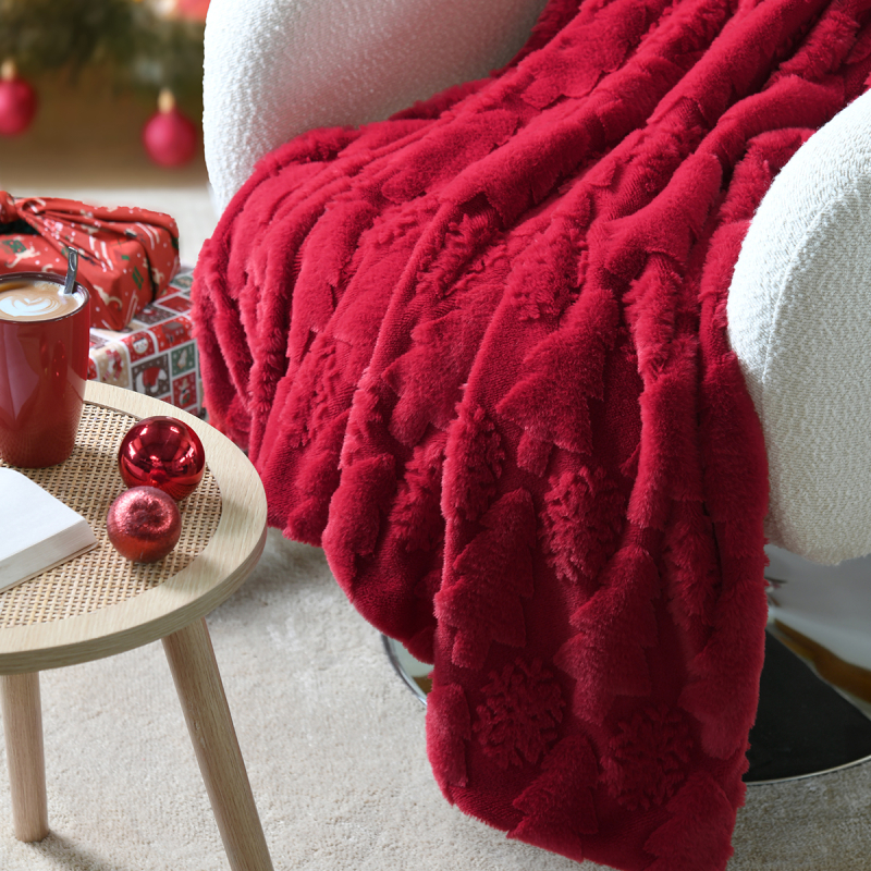 Χριστουγεννιάτικη Κουβέρτα Καναπέ (130x160) S-F Hohoho Rouge P2D832002