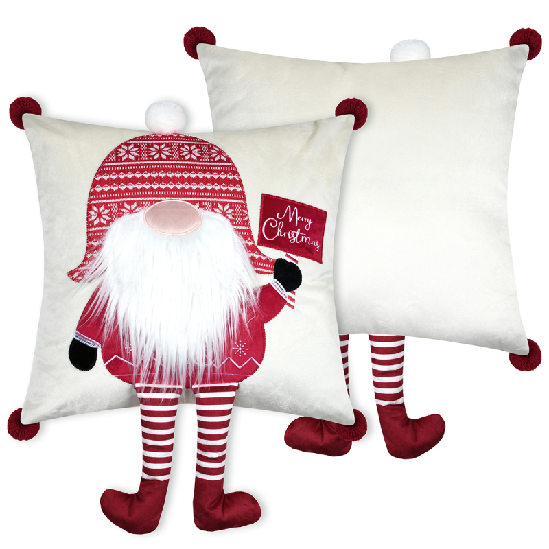 Χριστουγεννιάτικο Μαξιλάρι Βελουτέ (45x45) S-F Klaus Ecru C1D833003