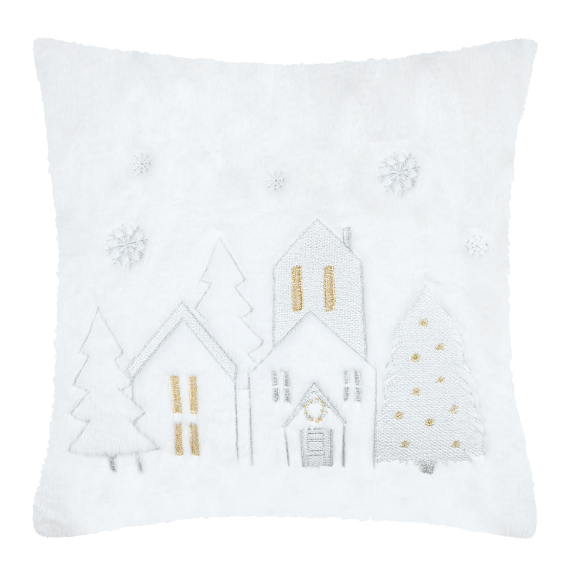 Χριστουγεννιάτικο Μαξιλάρι Γούνινο (45x45) S-F Hohoho Blanc C1D832004