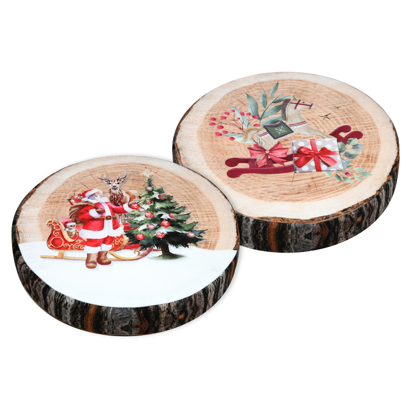 Χριστουγεννιάτικο Μαξιλάρι Καρέκλας 2 Όψεων (Φ38) S-F Noel Multicolor CUD834001GAL-R/1