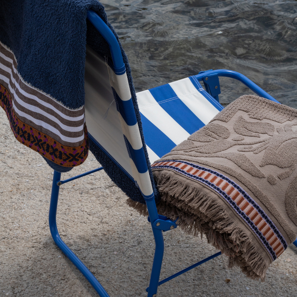 Πετσέτα Θαλάσσης (80x150) White Fabric Dunara Beige