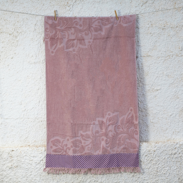 Πετσέτα Θαλάσσης (80x150) White Fabric Rayora Pink