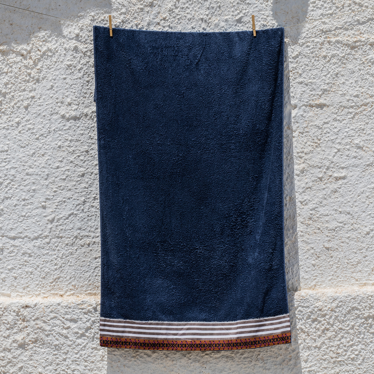 Πετσέτα Θαλάσσης (80x160) White Fabric Sunweft Blue