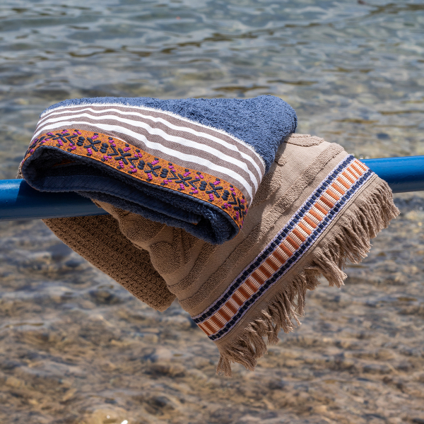 Πετσέτα Θαλάσσης (80x160) White Fabric Sunweft Blue