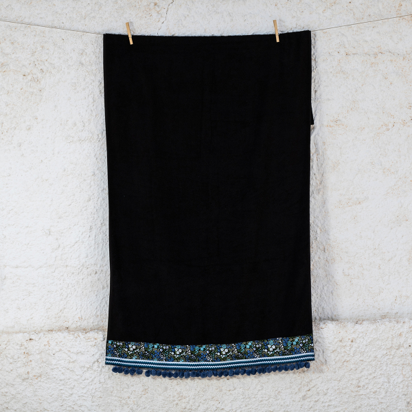 Πετσέτα Θαλάσσης (80x160) White Fabric Lilybet Black
