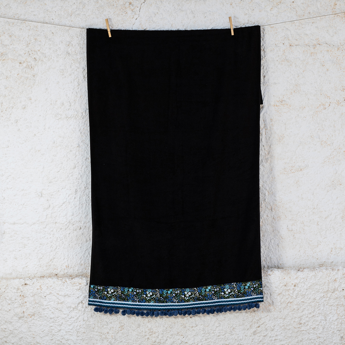 Πετσέτα Θαλάσσης (80x160) White Fabric Lilybet Black