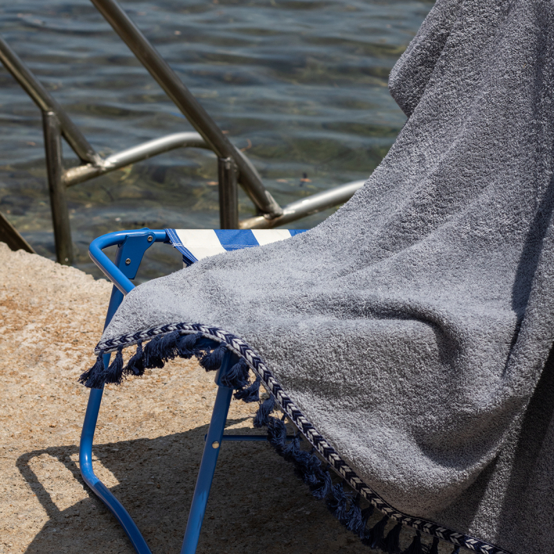 Πετσέτα Θαλάσσης (80x160) White Fabric Miraluna Grey