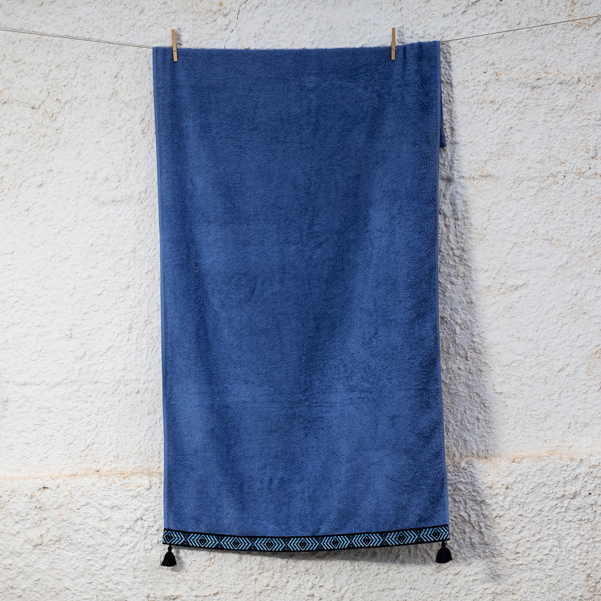 Πετσέτα Θαλάσσης (80x160) White Fabric Vibraze Blue