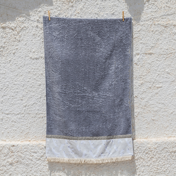 Πετσέτα Θαλάσσης (80x160) White Fabric Seagull Grey