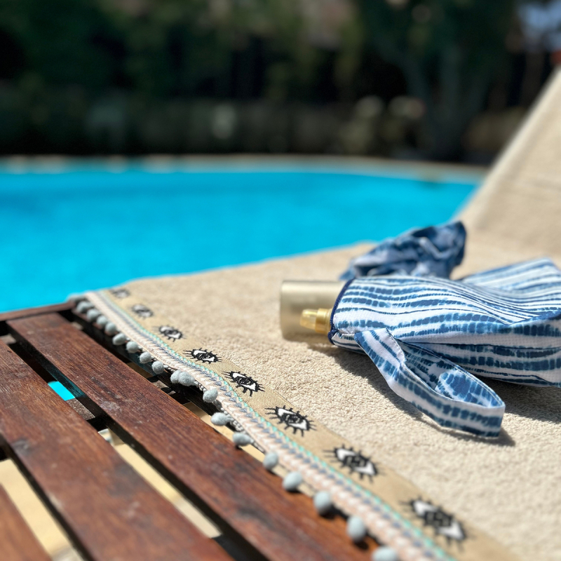 Πετσέτα Θαλάσσης (80x160) White Fabric Eye Patchwork Beige