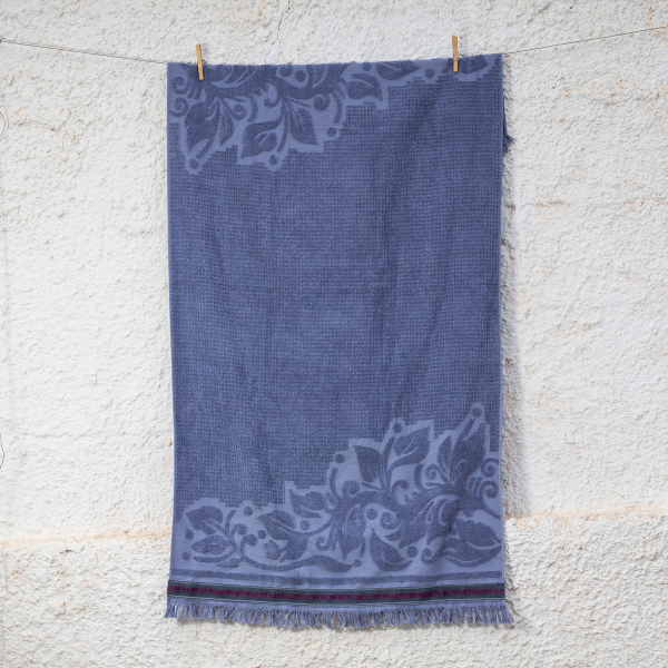 Πετσέτα Θαλάσσης (80x150) White Fabric Serasol Purple