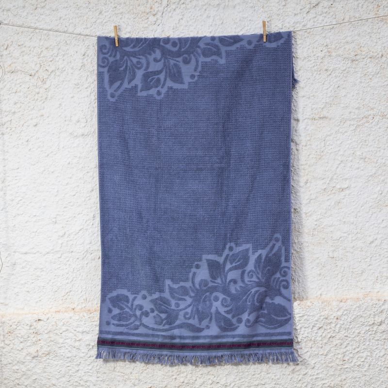 Πετσέτα Θαλάσσης (80x150) White Fabric Serasol Purple