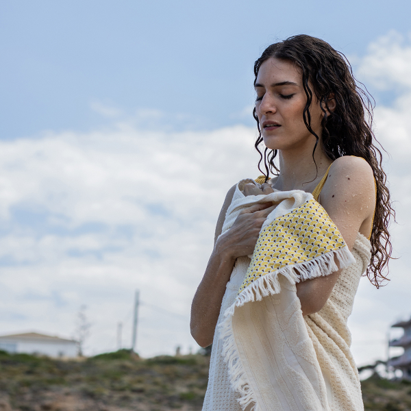 Πετσέτα Θαλάσσης (80x160) White Fabric Tideya Ecru