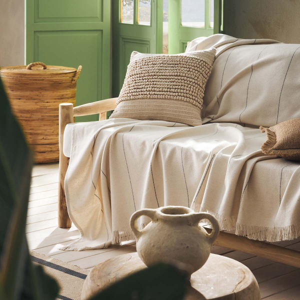 Ριχτάρι Πολυθρόνας (220x170) Gofis Home Izara Natural/Grey 185/05