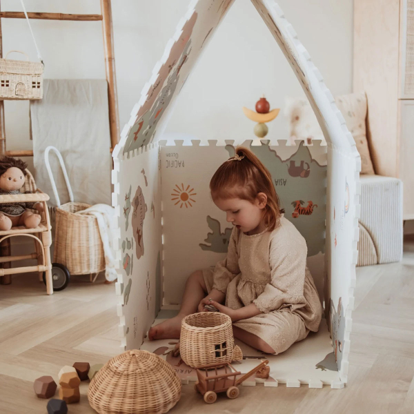 Αφρώδες Παζλ Δαπέδου 2 Όψεων Play&Go Παγκόσμιος Χάρτης