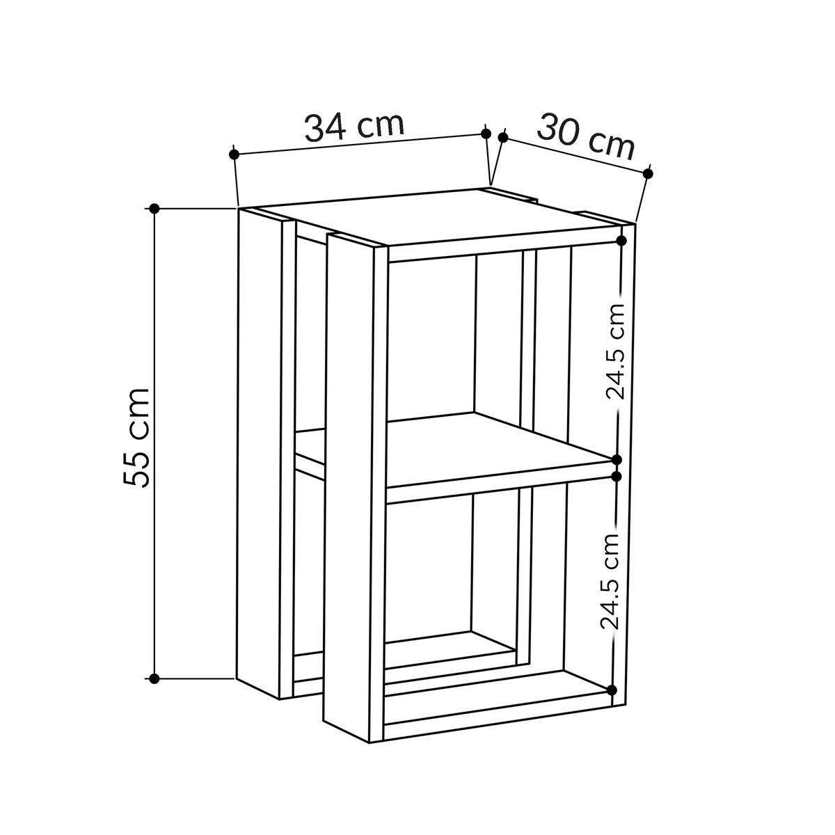 Βοηθητικό Τραπεζάκι (30X30X55) A-G Lonie 776Hms3410 White Home Έπιπλα Σαλονιού Τραπεζάκια Spitishop